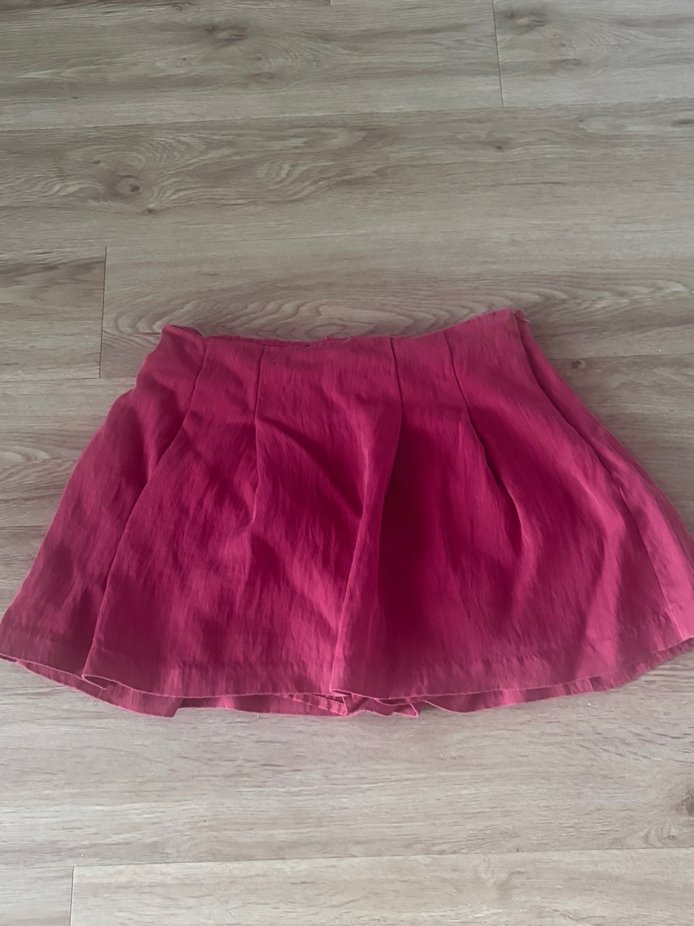 a new day red Pleated Skater Mini Skirt with built in short